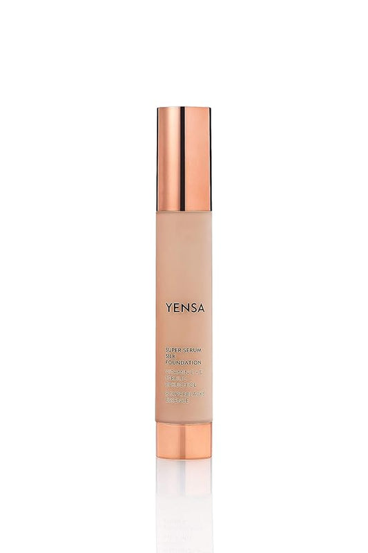 YENSA Super Silk Foundation - Full Coverage, Age-defying complex of Vitamin C, E, Ferulic, and Bakuchiol Oil (Tan 1) 1.0 fl oz