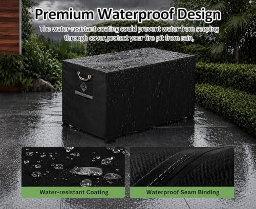 QH.HOME Fire Pit Cover Rectangular 64", 600D Heavy Duty 100% Waterproof - Image 5