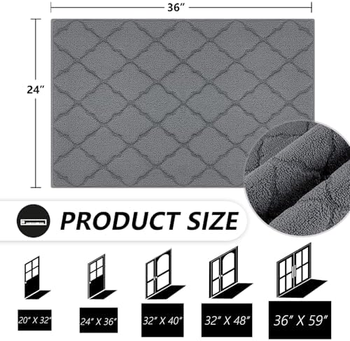 Timo Indoor Door Mat, Front Door Rug 24"x36" Rubber Backing Non Slip Absorbent - Image 2