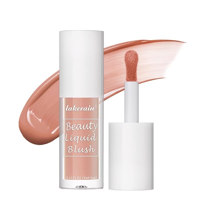 Liquid Blush for Cheeks Makeup Face Blush, Weightless Cream Formula, Smudge Proof Long-Wearing Pigmented Blush, Natural Look Makeup Face Blushes, Shimmer Finish, Dainty - 07# Juicy peach