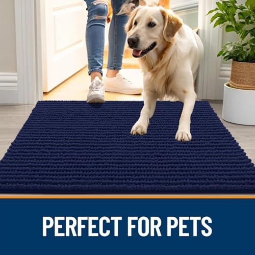 OLANLY Dog Door Mat for Muddy Paws 70x46, Extra Absorbent Chenille Mud Mat - Image 6
