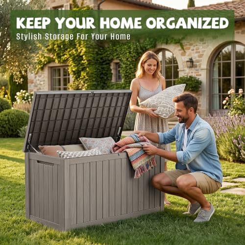 320 Gallon Outdoor Storage Box, Deck Box Waterproof, Toy Storage Bin - Image 5