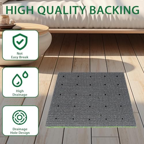 Artificial Grass Mat 6x6 Inch Faux Grass Square Mat 12Pack - Image 6