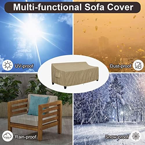 PureFit Outdoor Couch Cover Waterproof Patio Sofa Furniture Covers 3-Seater - Image 6