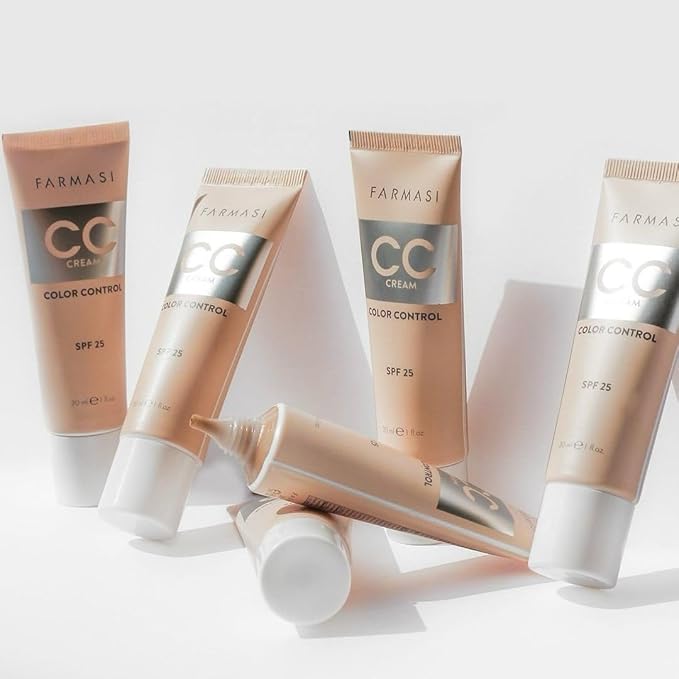 FARMASi CC Color Control Cream, Natural and Flawless Finish, Enriched Formula with Multimineral & Spf 25+, All-Day Hold, All Skin Types, 1 fl. oz, 02 Light ot Medium