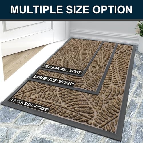 Colorxy Waterproof Front Doormat, Sturdy Natural Rubber Door Mat - Image 7