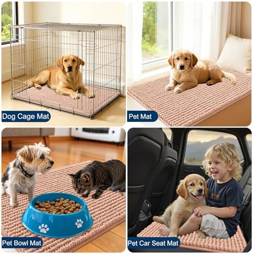 OLANLY Dog Door Mat for Muddy Paws 36x24, Extra Absorbent Chenille Mud Mat - Image 7