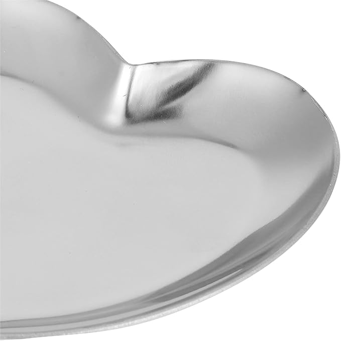 Nail Palette, Nail Palette Nail Palette Heart Shaped Art Palette Stainless Steel Palette Makeup DIY Paint Color Mixing Tray Nail Art Palette Resin(Silver)