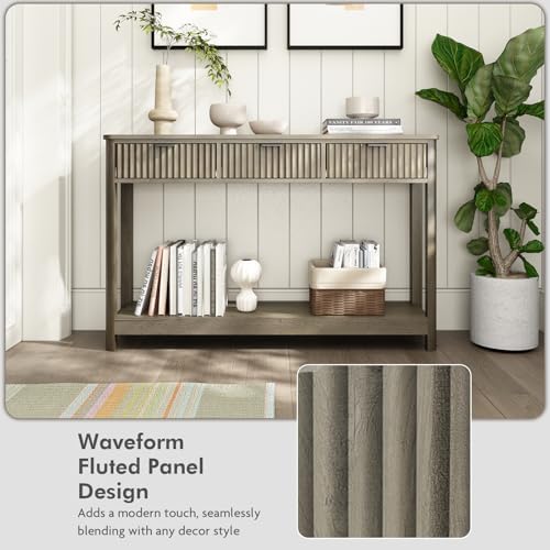 HOKYHOKY Set of 2 Fluted Console Table - Image 3