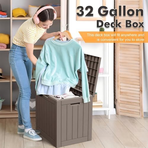 Outdoor Storage Box Waterproof, 32 Gallon Deck Box - Image 2