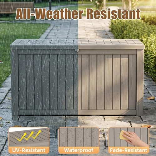 280 Gallon Outdoor Storage Box, Large Patio Deck Box, Tool Storage Bin - Image 2
