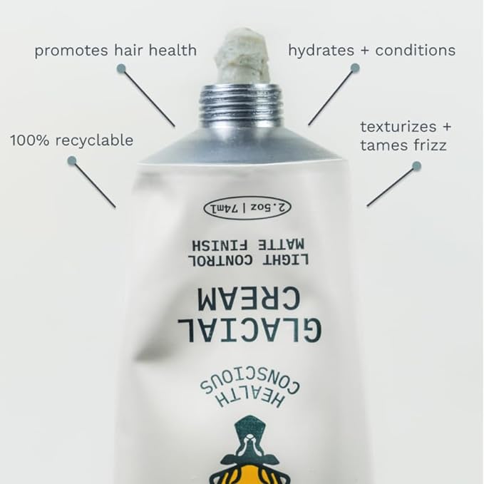 Highland Glacial Cream - Versatile hair styling cream that smooths, de-frizzes, texturizes & boosts curls. Natural, plant-derived, & made for all hair types. (2.5 oz)