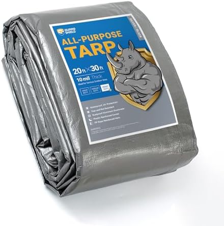 GUARD SHIELD Heavy Duty Tarp 20x30 Feet Silver/Black Multi Purpose Thick by GUARDSHIELD