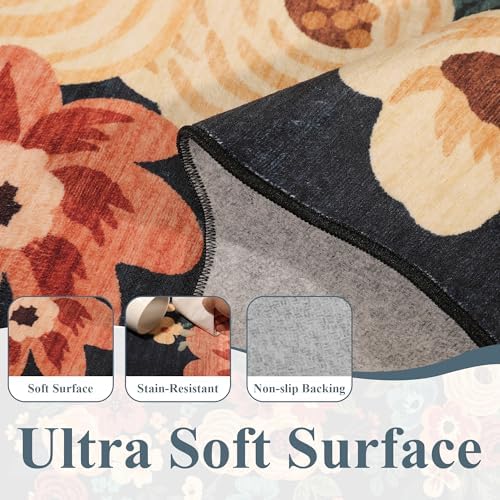 DUKINO 2x7 Runner Rug for Hallway, Floral Washable Kitchen Rug - Image 7