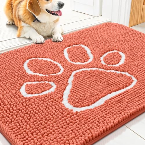 Smiry Dog Door Mat for Muddy Paws, Absorbent Non Slip Dirt Trapper by Smiry