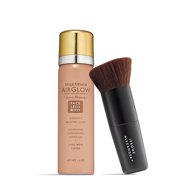 Jerome Alexander MagicMinerals AirGlow Tinted Highlighting Night Mist, Illuminating Airbrush Tinted Moisturizer Spray | 2PC | Bronze Glow