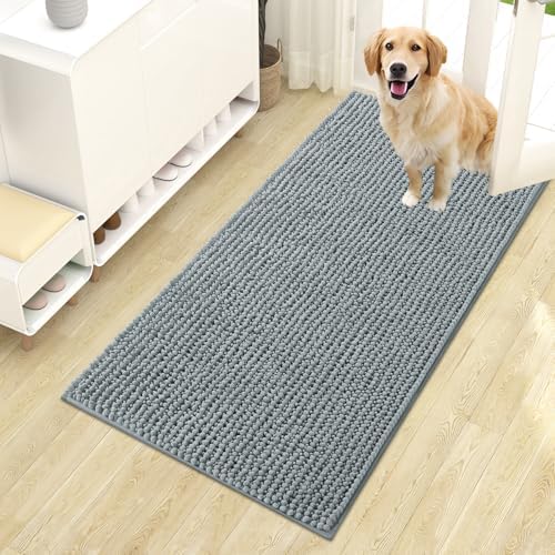 OLANLY Dog Door Mat for Muddy Paws 44x24, Extra Absorbent Chenille Mud Mat by OLANLY