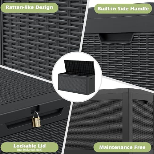 Outdoor Storage Box, Resin Deck Boxes Indoor and outdoor, Waterproof Storage - Image 3