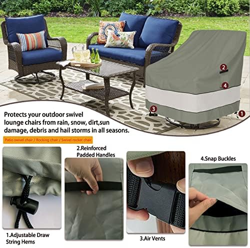 Patio Chair Covers Waterproof Patio Furniture Covers, 30W x 34D x 38 H Inches - Image 5