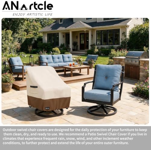 ANartcle Swivel Patio Chair Cover 4 Pack, 600D Waterproof Heavy Duty Outdoor - Image 4