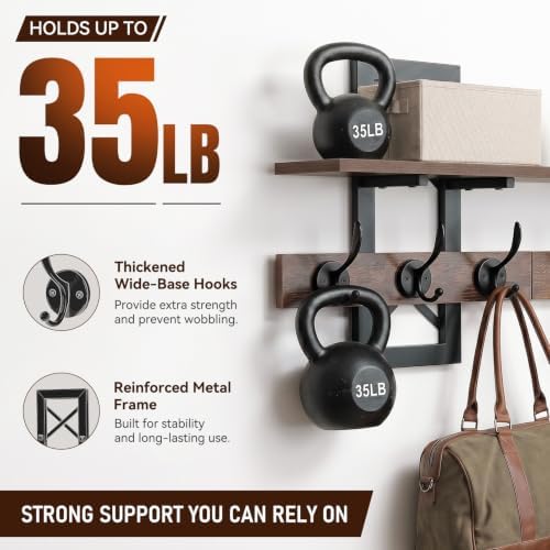 33.86" Wall Mounted Coat Rack - Image 5