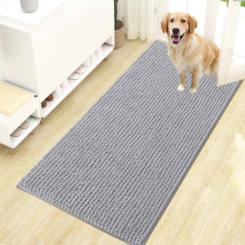 OLANLY Dog Door Mat for Muddy Paws 47x24, Extra Absorbent Chenille Mud Mat by OLANLY