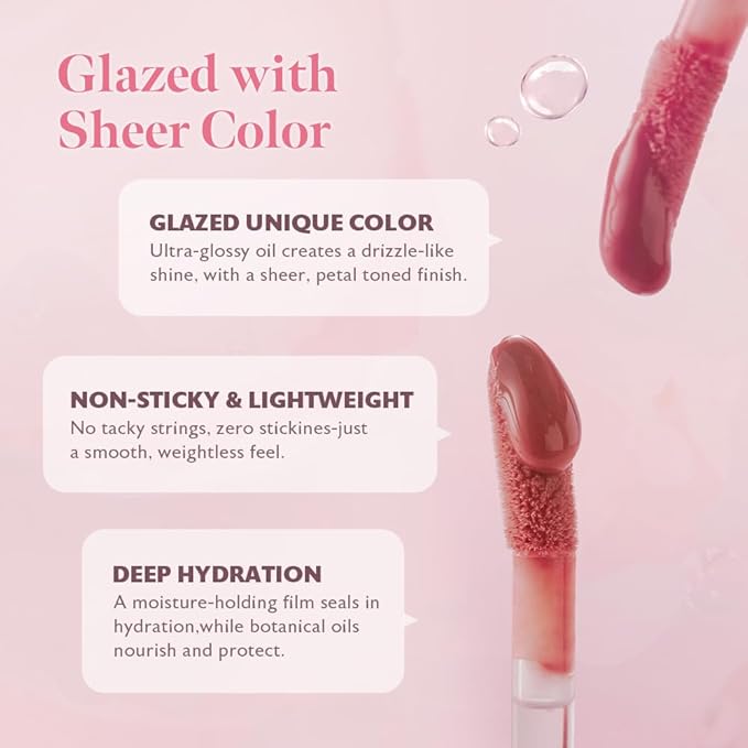 MILKTOUCH Dew Stain Sheer Lip Gloss (02 Bubbly Pink, 0.14 Fl Oz (Pack of 1))