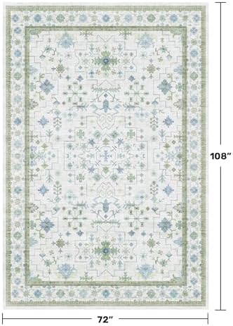 Hazo Haus Cream Oushak 6x9 Bedroom Rug - Image 2