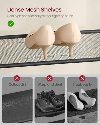 VASAGLE Shoe Rack with 9 Mesh Shelves and 1 Large Top - Image 6