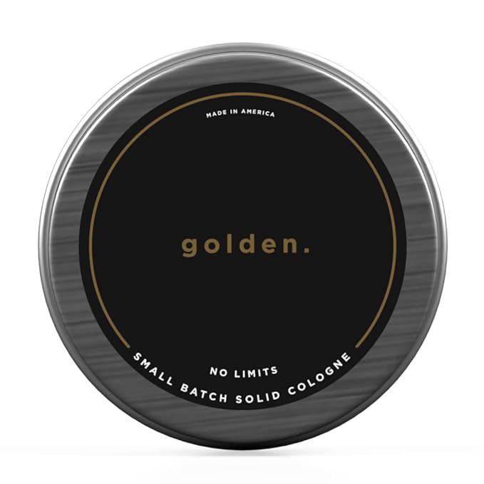 Golden Grooming Co. Solid Cologne - Travel-Sized Concentrated Balm - Solid Perfume with Subtler Scent and Long-Lasting Fragrance - For Men of Color - 1 oz Tin