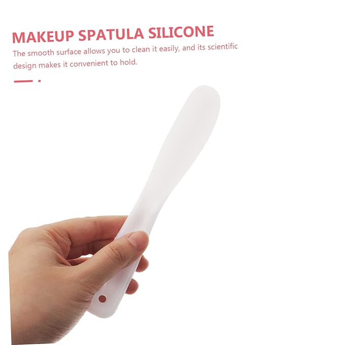 Beaupretty 10pcs Tool Stick White Makeup Silicone Makeup Spatula Mini Silicone Spatula Silicone Stirring Tools Spatulas Cosmetic Long Spatula Barber Film Stick Face