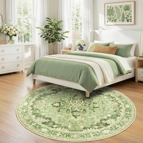 RELEANY Washable Area Rug, Round 7ft - Image 2