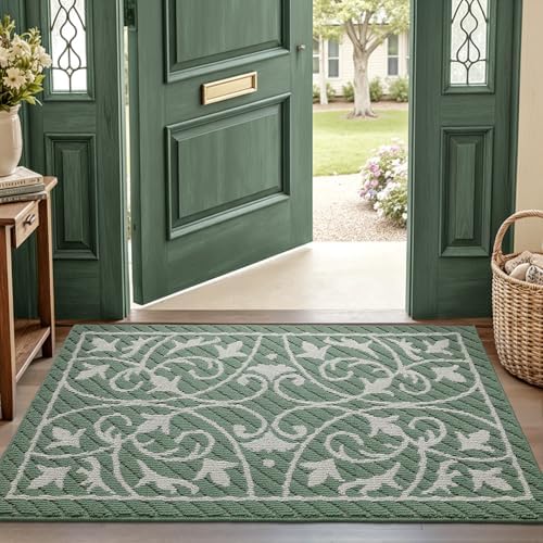 DEXI Front Door Mat Indoor Entryway 32x48 Inside Entrance Doormat Green - Image 3