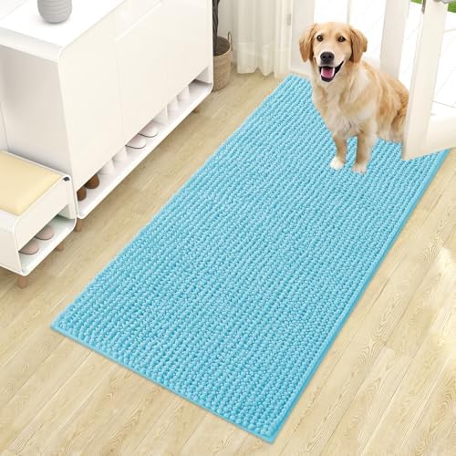 OLANLY Dog Door Mat for Muddy Paws 44x24, Ultra Absorbent Chenille Mud Doormat by OLANLY