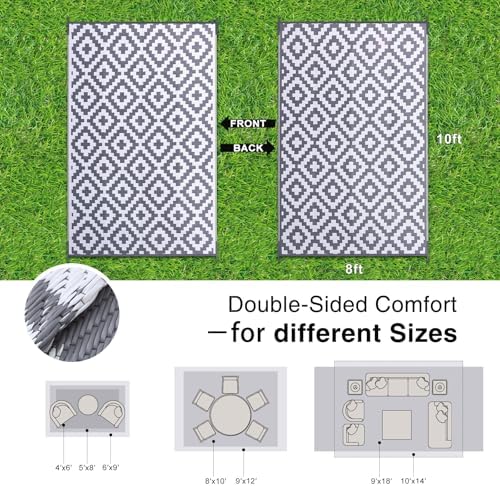 OLANLY Outdoor Rug 8x10 ft Waterproof Reversible Mat - Image 2