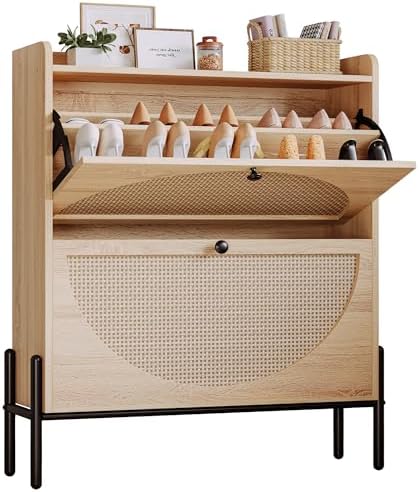 IRONCK Rattan Shoe Cabinet Storage by IRONCK