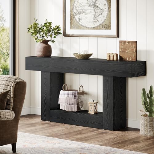 Tribesigns 63" Console Table, Farmhouse 2-Tier Entryway Table - Image 4