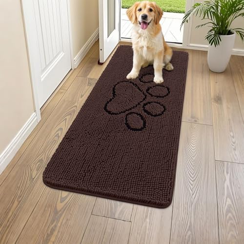 Smiry Dog Door Mat for Muddy Paws, Absorbent Non Slip Dirt Trapper by Smiry