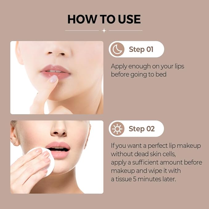 Klavuu Nourishing Care Lip Sleeping Pack - Lip Mask for Exfoliating & Nourishing Lip Treatment Balm for Dry Lips - Natural Moisturizing Lip Oil with - Lip Balm to Repair & Protect Lips 0.7oz (Coconut)