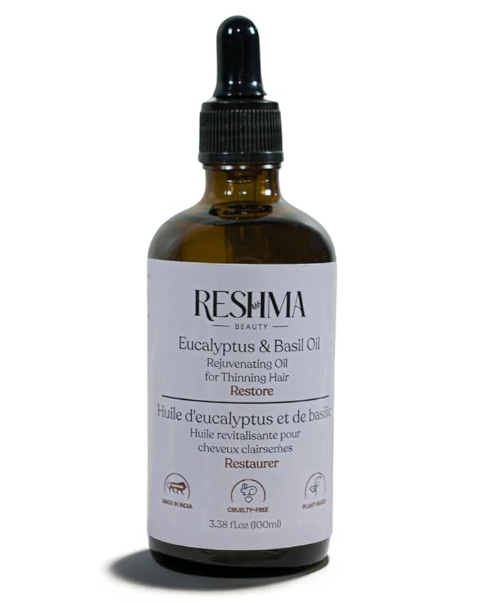 Reshma Beauty Eucalyptus & Basil Oil – Henna Infused Rejuvenating Oil for Thinning Hair | Restores, Strengthens & Nourishes