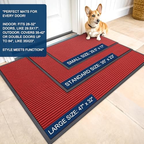 OLANLY 2-Pack Front Door Mats 47x32, Waterproof Heavy-Duty Doormats - Image 2