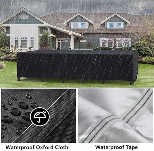 Patio Furniture Covers Outdoor Table Cover Waterproof Rectangular 420D Garden - Image 4