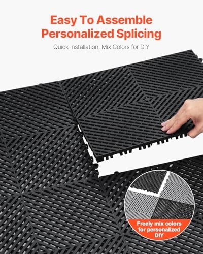 VEVOR Interlocking Drainage Mat, 15.7” x 15.7” Modular Interlocking Cushion - Image 5