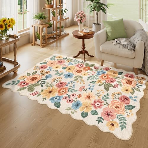 DUKINO 3x5 Area Rugs, Non Slip Floral Washable Rug - Image 3