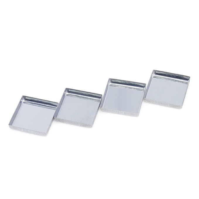 Pack of 30 Empty Square Metal Pans 26mm Eyeshadow Palette Pans Replacement for Magnets Makeup Palettes (3mm Height)