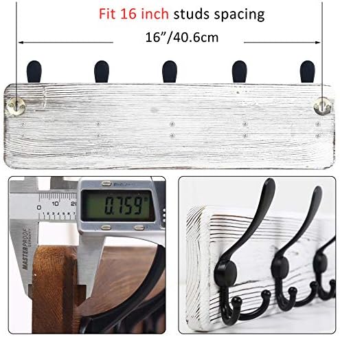 WEBI Coat Rack Wall Mount, Wood Coat Hooks Wall Mounted Coat Hanger, Wall Hook - Image 3