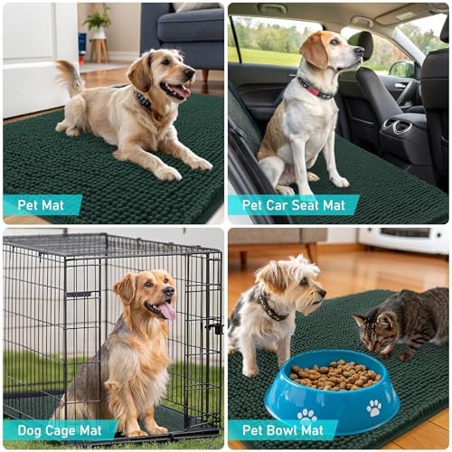OLANLY Dog Door Mat for Muddy Paws 47x17, Super Absorbent Chenille Mud Mat - Image 7
