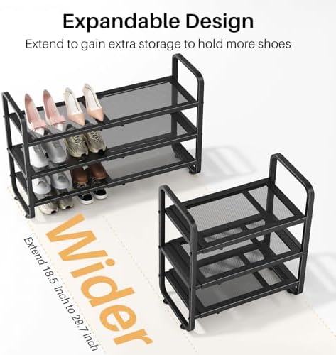Expandable Metal Shoe Rack for Closet, Entryway & Garage - Image 4