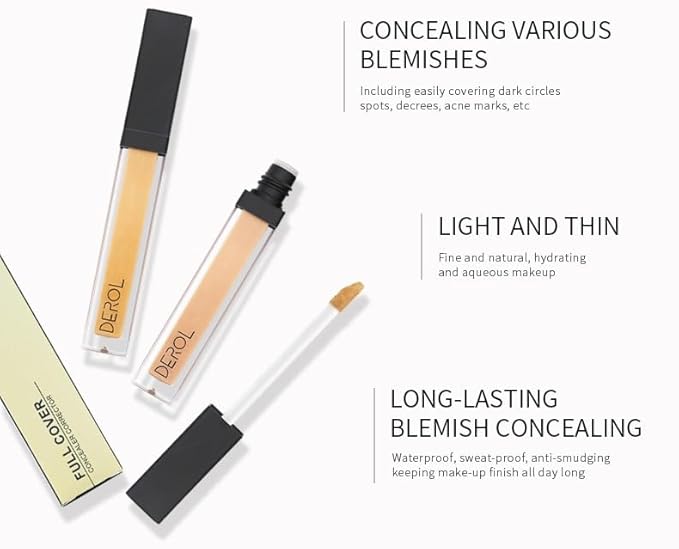 Liquid Concealer Makeup - Natural Coverage & Highly Pigmented Lightweight Concealers 6.5ml (02)