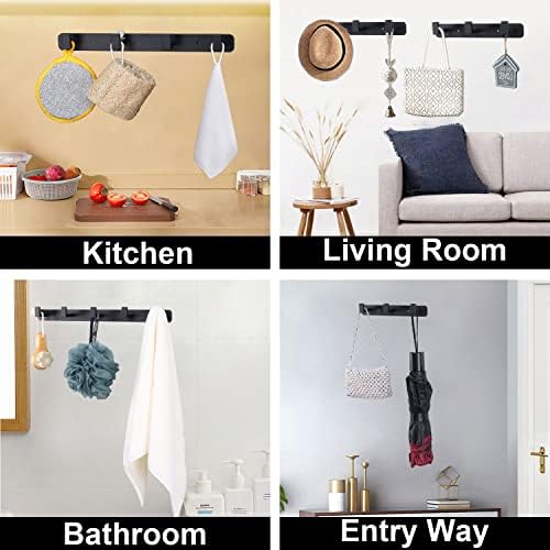 Coat Rack, Heavy Duty Stainless Steel 4 Tri Coat Hook Hanger, Wall Mounted - Image 5